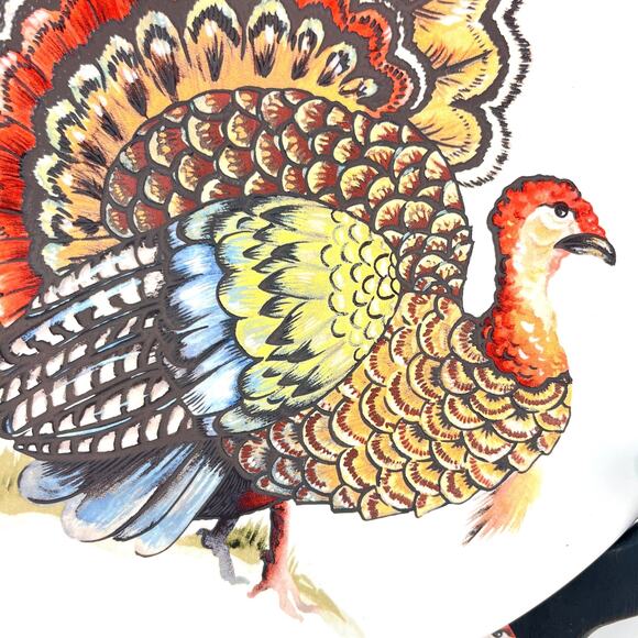 Pottery Barn Turkey Thanksgiving 9" Luncheon Salad Plates Set of 2 - Picture 2 of 5